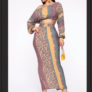 Multi color Skirt set